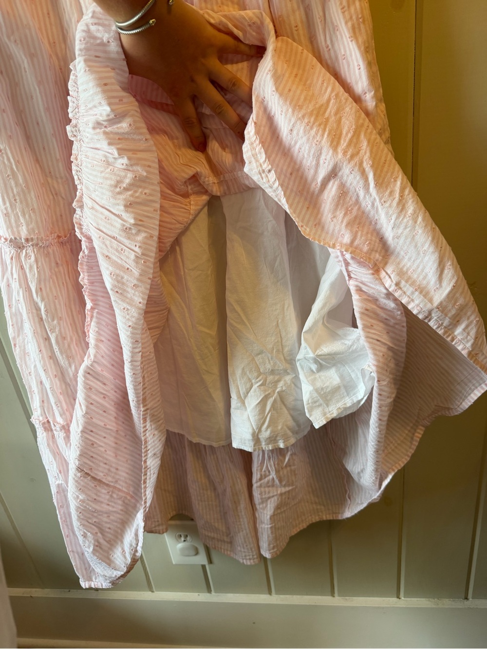 crown & ivy Light Pink Striped Tiered Maxi Dress - Picture 8 of 11